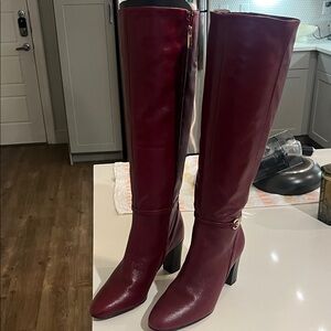 Franco Sarto Women’s Tall Burgundy Knee-High Leather Boots